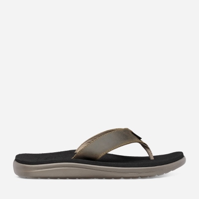 Teva Voya Leather Men's Flip Flops South Africa - UAD728405